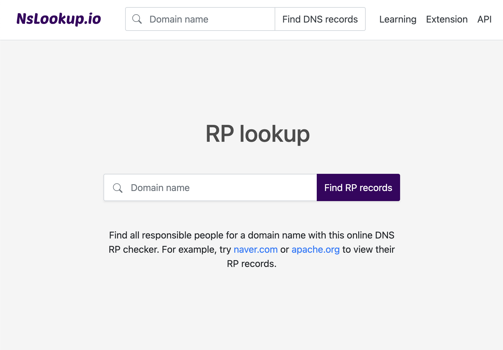 Open the RP lookup tool