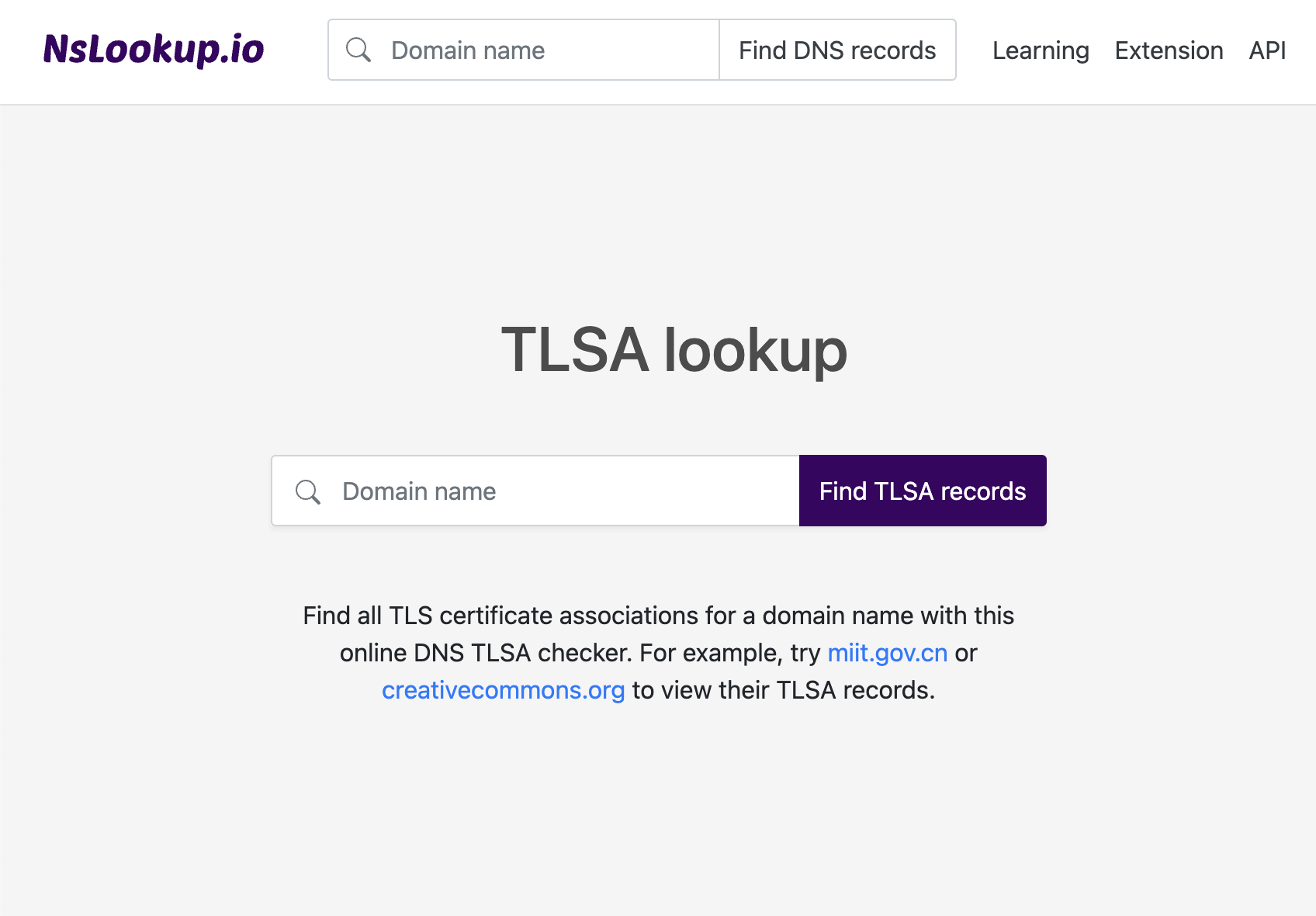 Open the TLSA lookup tool